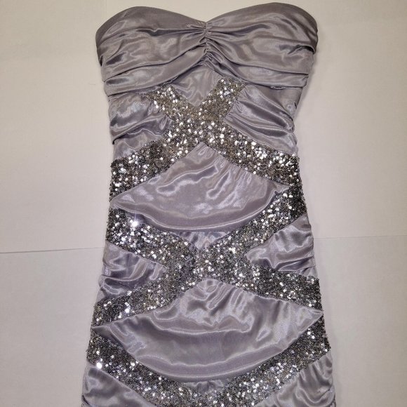 B Darlin Dresses & Skirts - B. DARLIN Silver/sequin Party Dress/sz 7/8